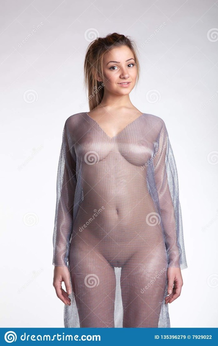 Transparent tights to the naked body