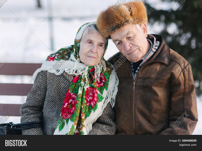 A couple of old people in nature