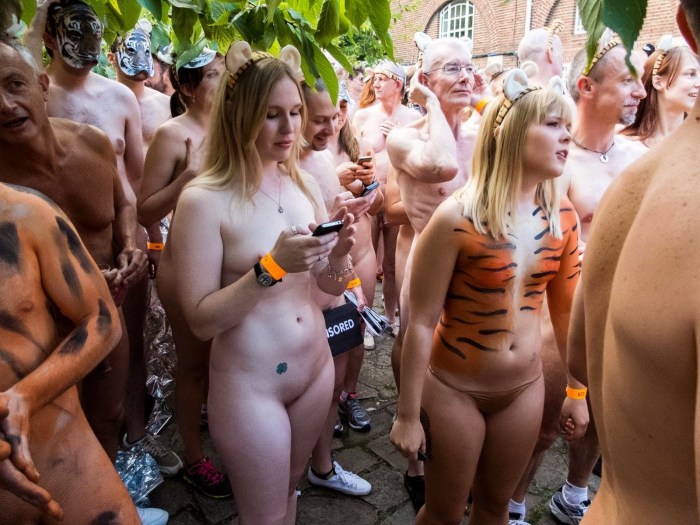 Girls nudist on the street