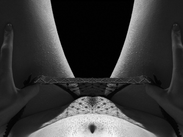 Feminine pubis under panties