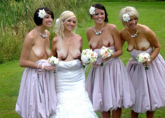 Naked boobs of brides