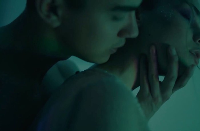 Silvie Meis on a bicycle