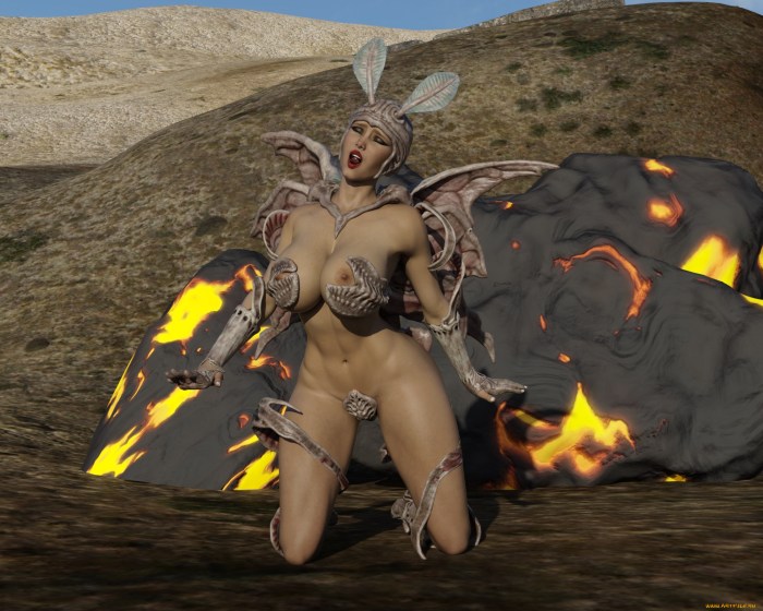 3D Naked Demon Futanari