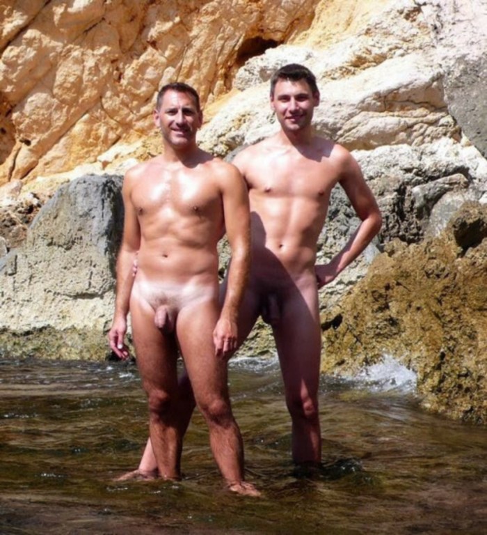 Naked men on a nudic beach