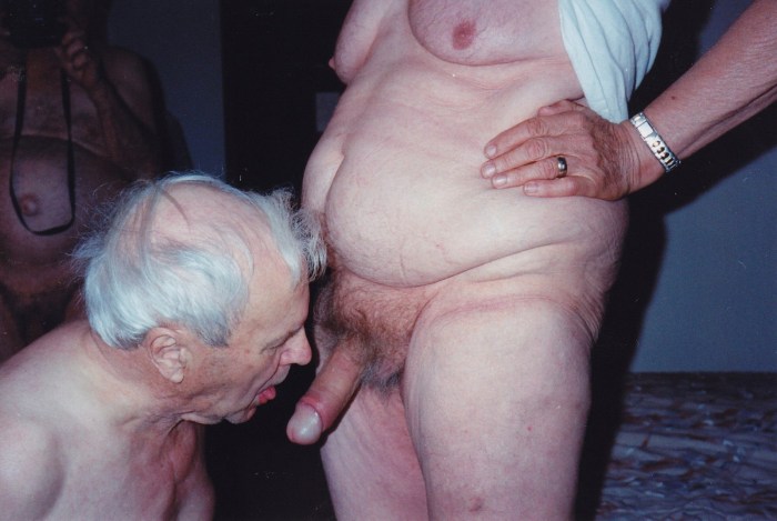 Elderly man with a big dick