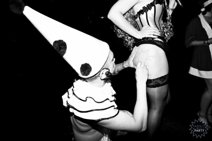 Group of women without panties