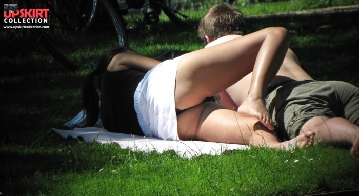 Naked on the street spied