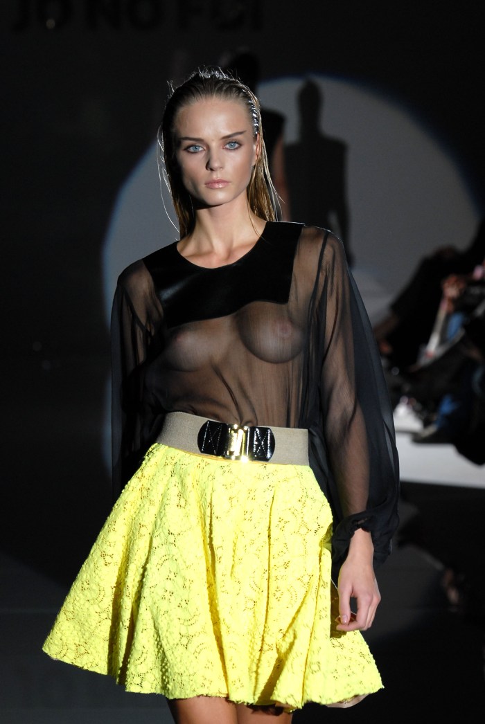 The fashion designer released naked models on the catwalk