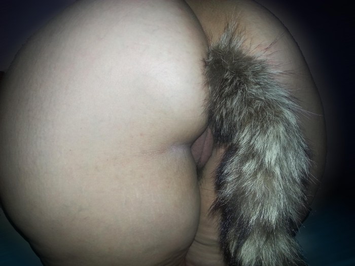 Girl with a horse anal tail