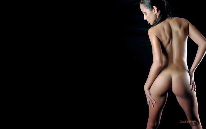 Naked girls on a black background