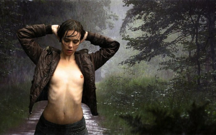 Girls undress in the heat