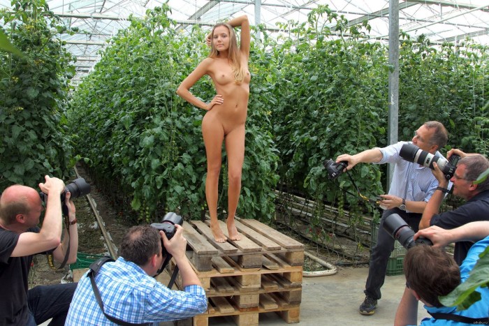 Naked women in public places