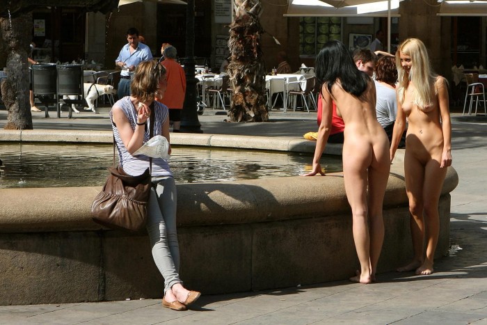 Naked women in public parks