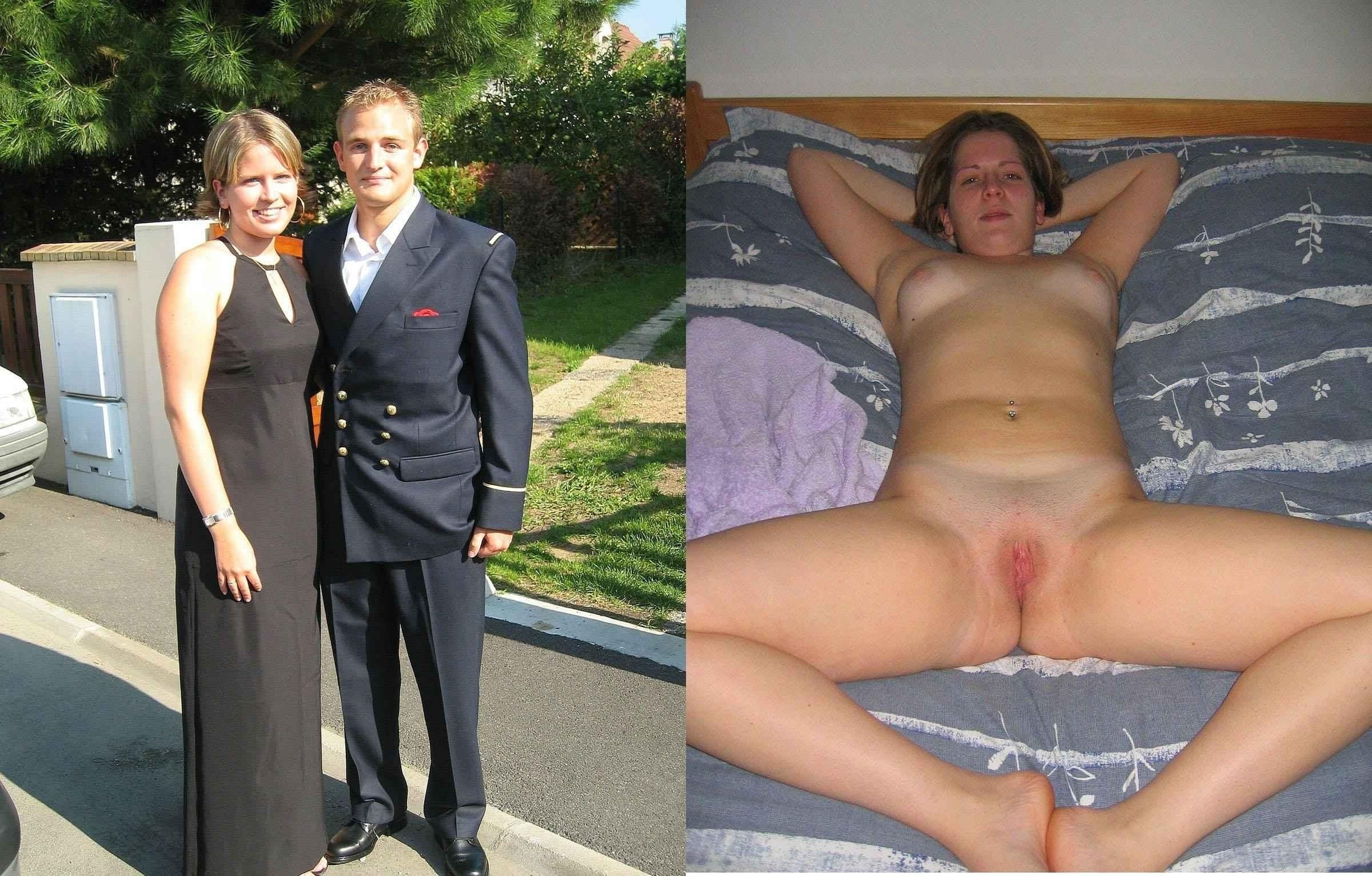 clothed wife and nude husband