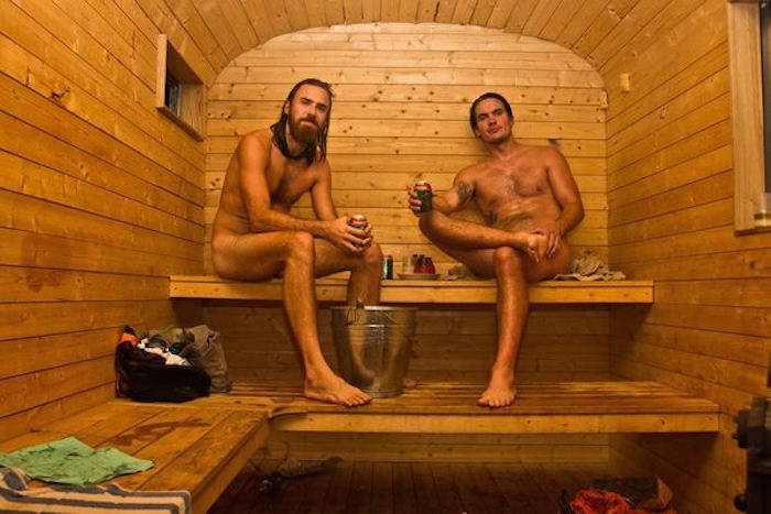 Naked Russian guys in the bath