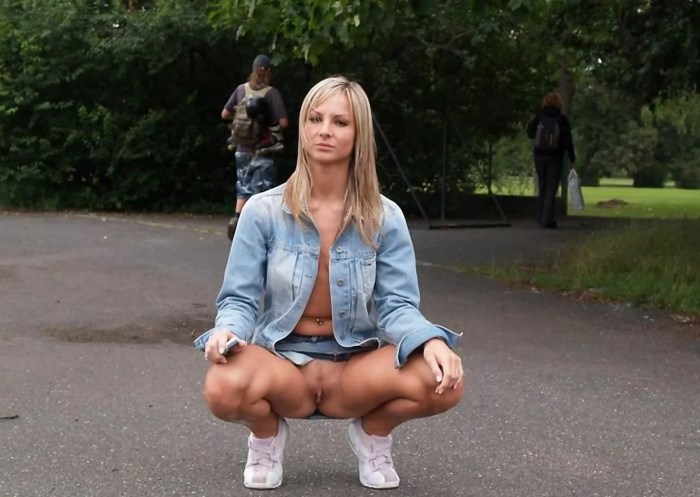 Legs of girls without panties