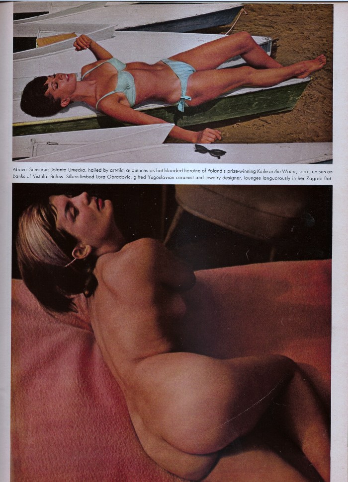 Naked women in stockings retro