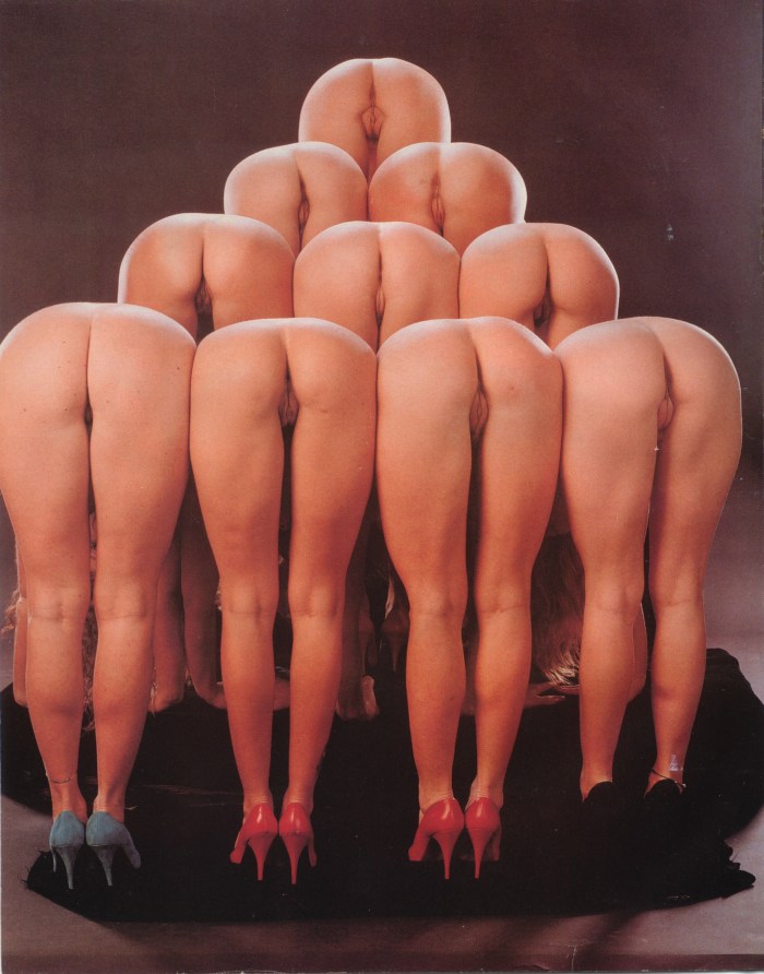 Many asses of girls in a row