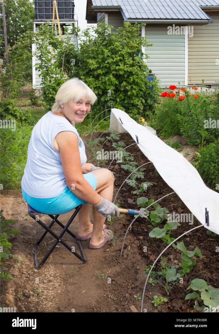 A woman in the garden