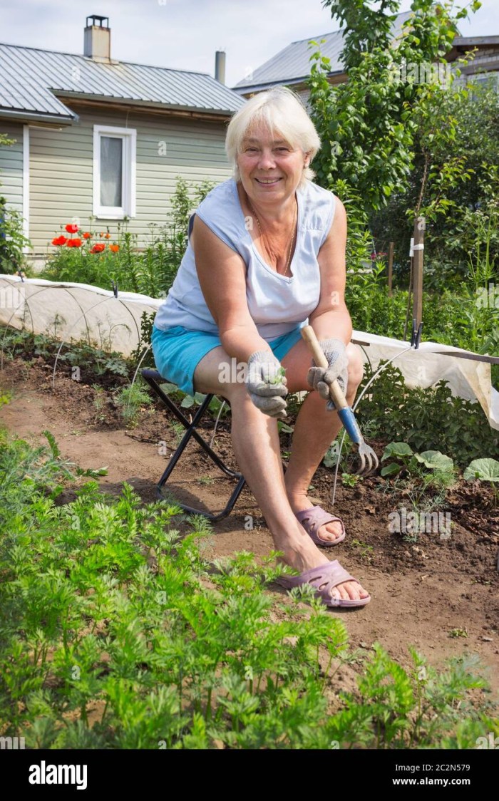 Elderly woman in the country