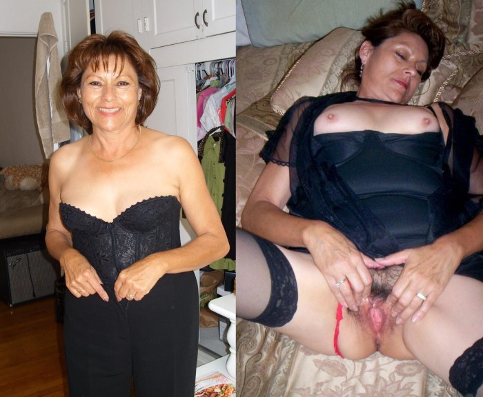 Mature in the dress and stockings of nude