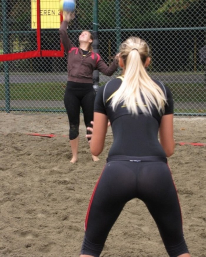 Beautiful butt in tight shorts