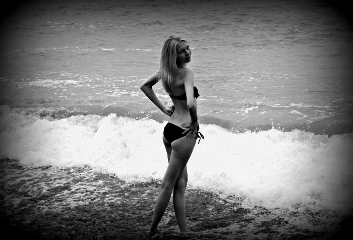 Francesca Fasella near the pool