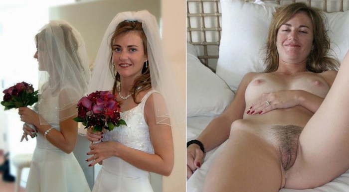 Brides with unshaven pubis
