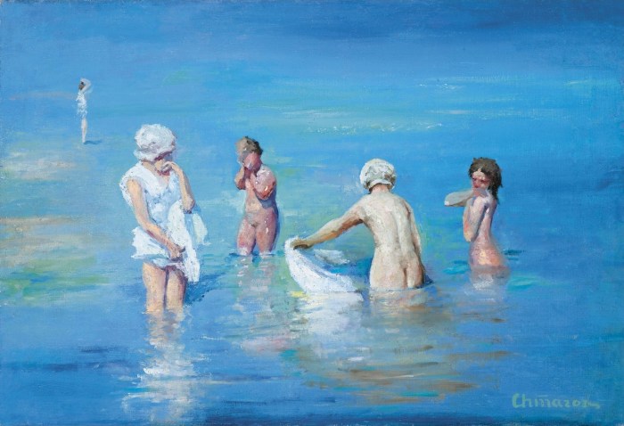 Naked lady takes a shower