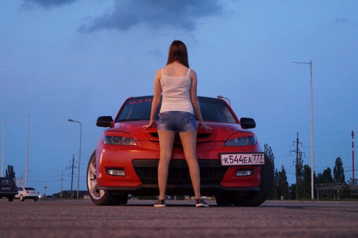 Chicks and Mazda 3 White