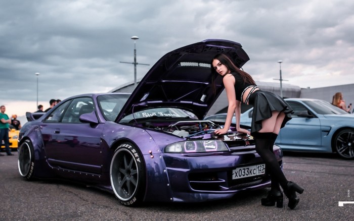 Nissan GT-R R35 with a girl