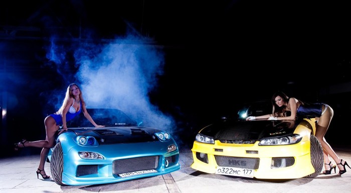 Girl with a car Mazda