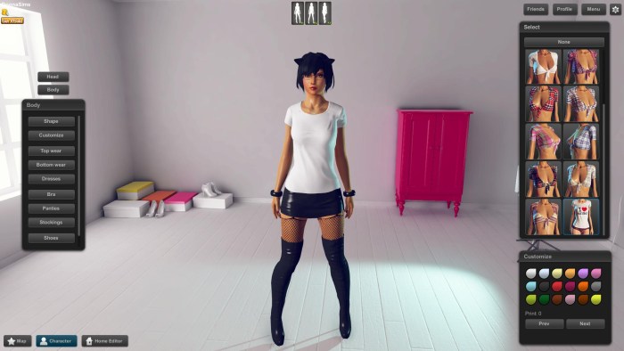 Naked characters in games