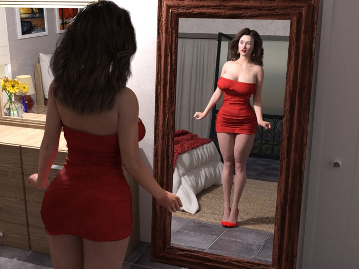 Older ladies in transparent blouses