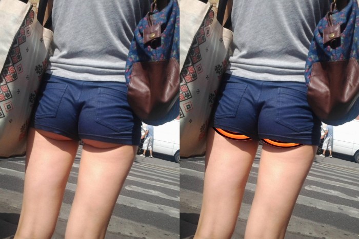 Butt in shorts on the street