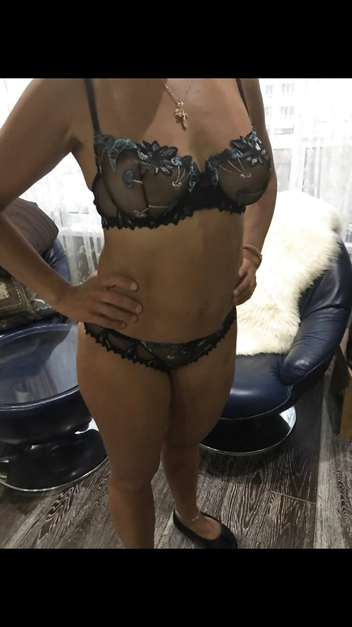 Elderly women in underwear homemade