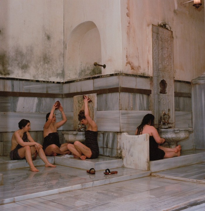 Old aunts in swimsuits