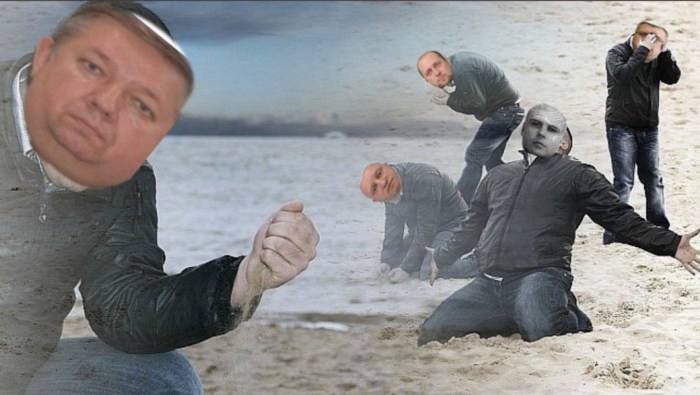 A meme where a man is pouring sand