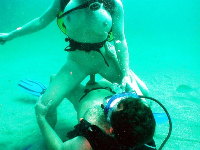 Under water without panties