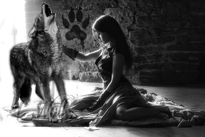 Wolf and woman