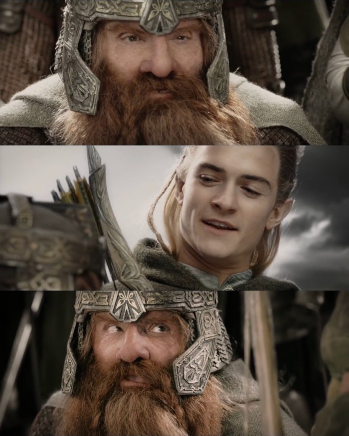Gimli laughs