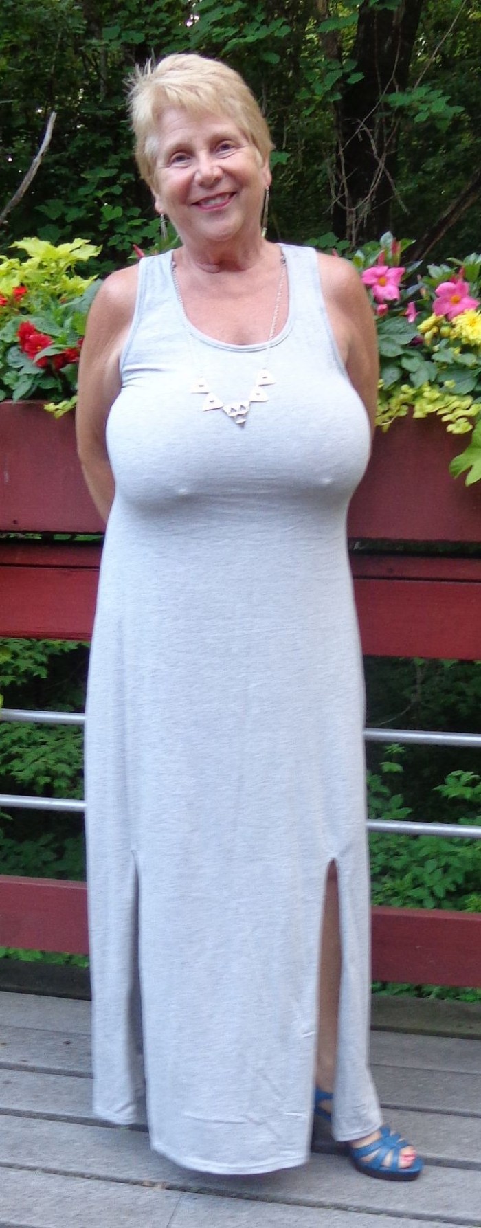 Old women with a big bust