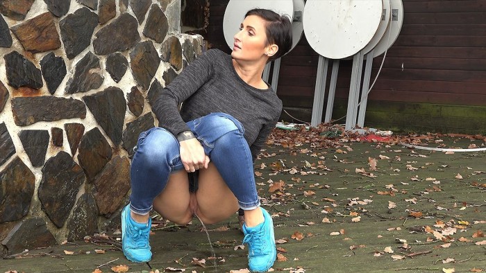 The girl is growing up in front of the guy