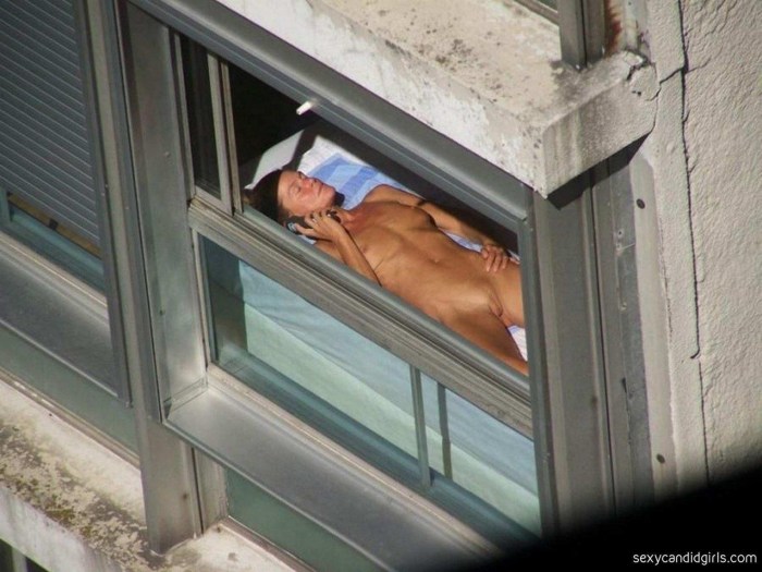 Voyeurists looking into the windows