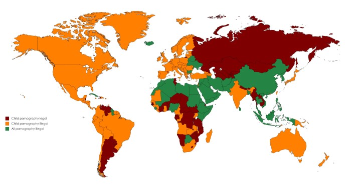 Map of the World of Laws on Children's Pornography