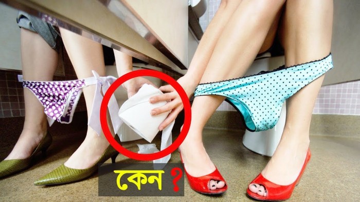 Women's panties on the floor