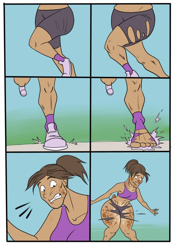 Transformation into a woman comic