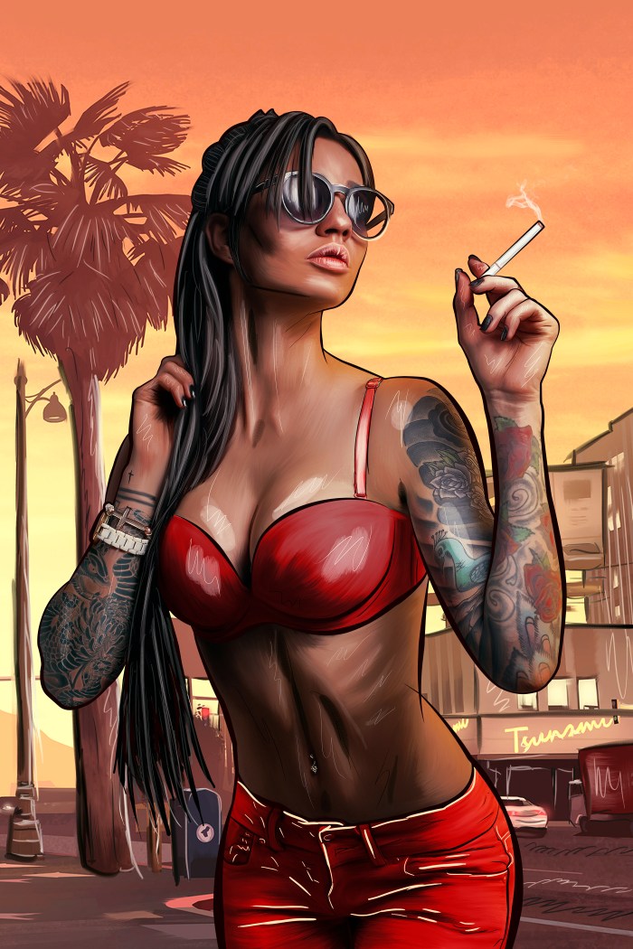 Drawn girls with tattoos