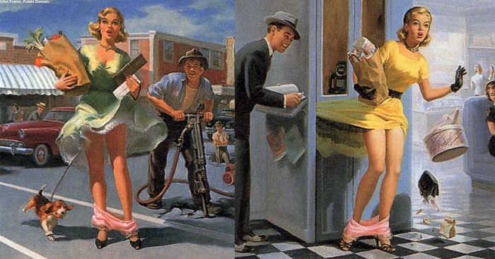 The woman leaned over