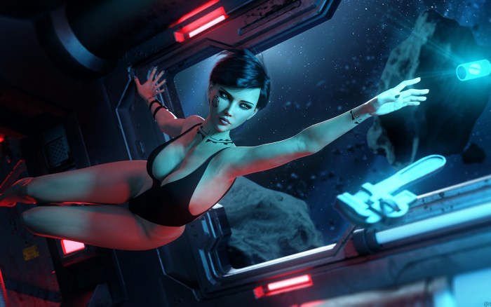 SCI-Fi 3D art ladybird tits gif